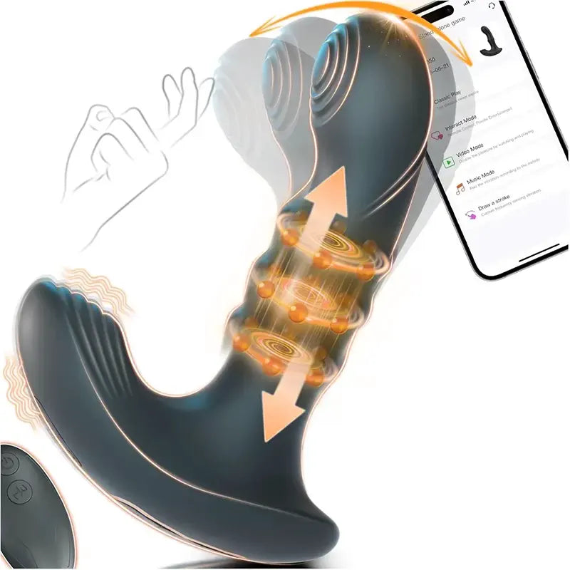 Fingering prostate vibrator 9 remote control mode vibrator