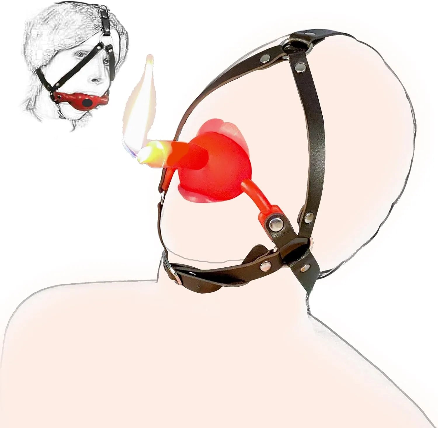 Christmas red restraint ball, BDSM gag