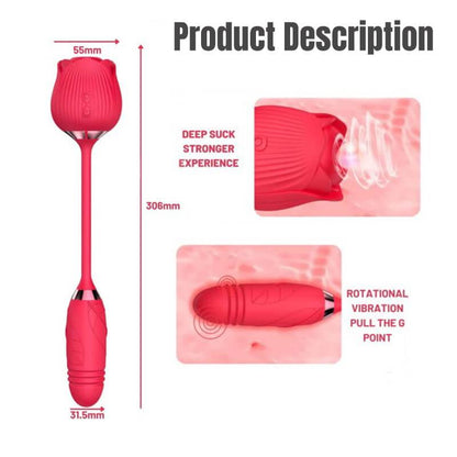 rose toy clit sucker &amp; vibrator red