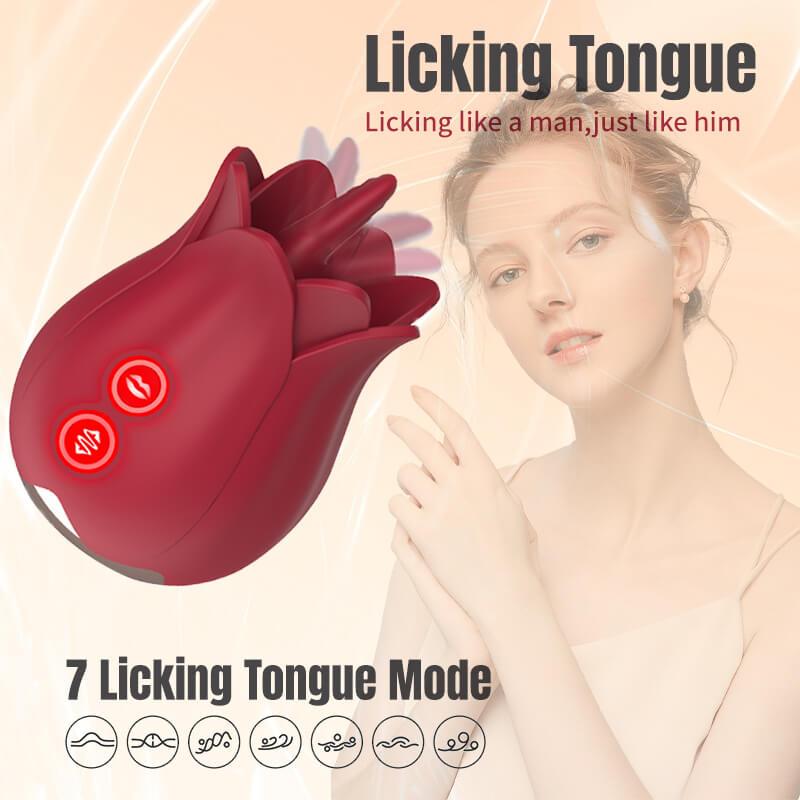 The Rose Toy with Tongue for Women Red - Inyarose