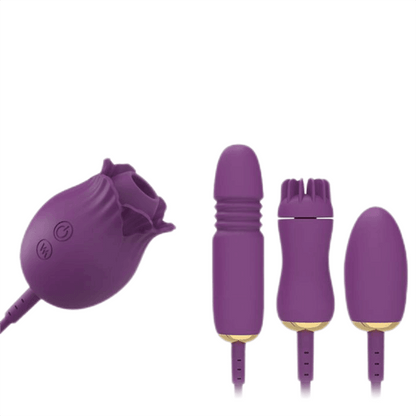 Rose Pleasure Combo Vibrating Expanding Sucking - Inyarose