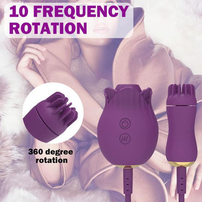 Rose Pleasure Combo Vibrating Expanding Sucking - Inyarose