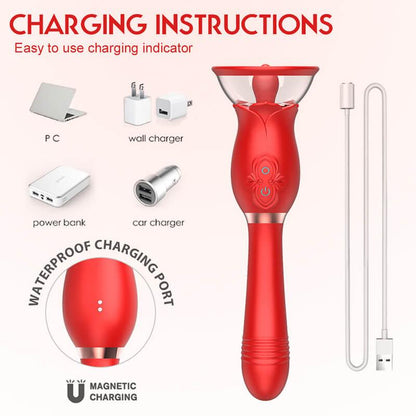 rose toy clit sucker vibrator red