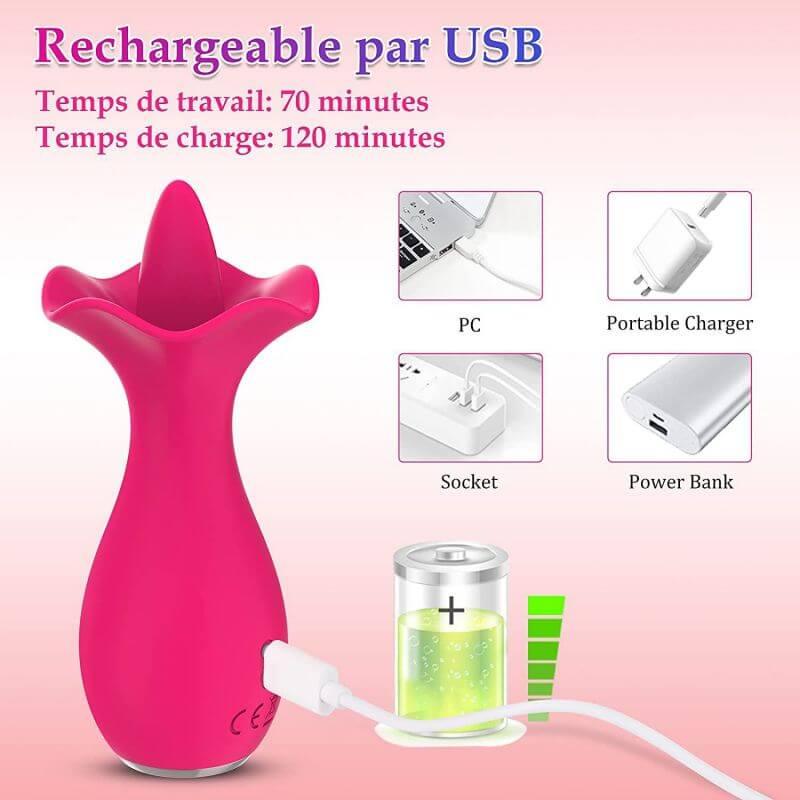 Hot  Rose Tongue Vibrator - Inyarose