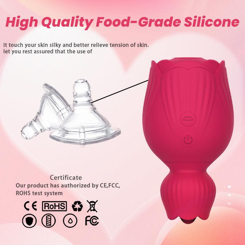 2-in-1 Rose Suction Vibrator - Inyarose