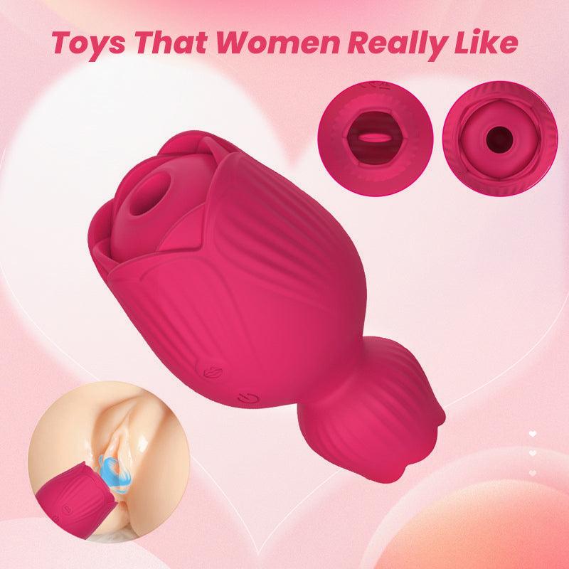 2-in-1 Rose Suction Vibrator - Inyarose