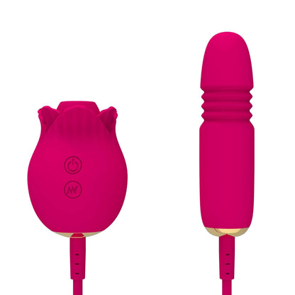 Rose Pleasure Combo Vibrating Expanding Sucking - Inyarose