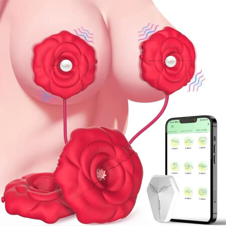 Rose Silicone Portable Rechargeable Nipple Vibrator
