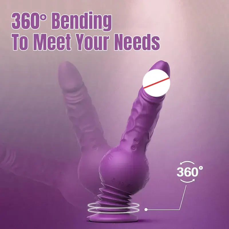 Thrusting & Vibrating Silicone Dildo