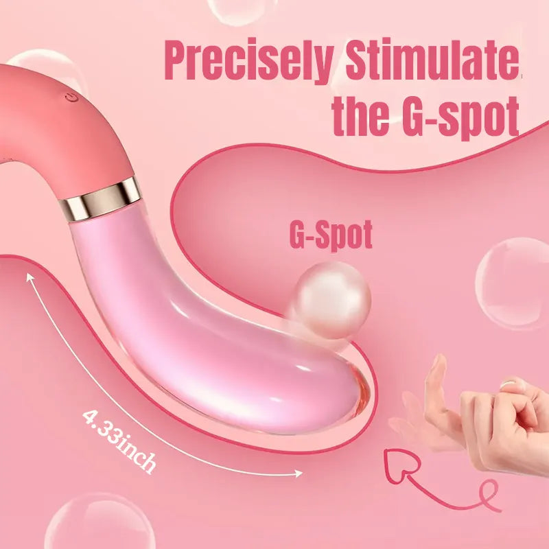 Dual-Ended Glass & Silicone G-Spot Vibrator