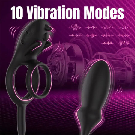 3-in-1 Vibrating Cock Ring & Anal Plug