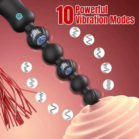 Rose Anal Beads & Flogger Set