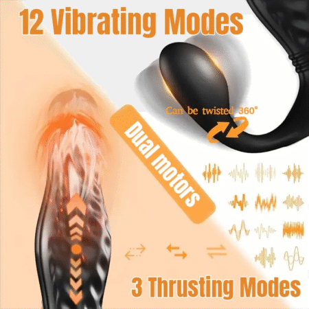 Dual-Head Vibrating & Thrusting Prostate Massager