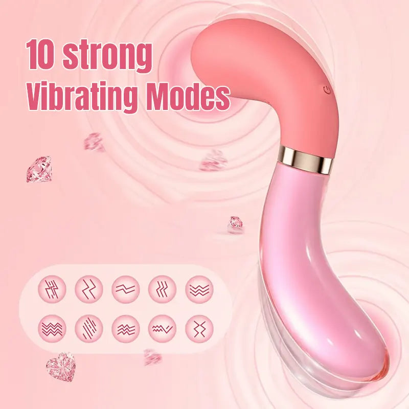 Dual-Ended Glass & Silicone G-Spot Vibrator