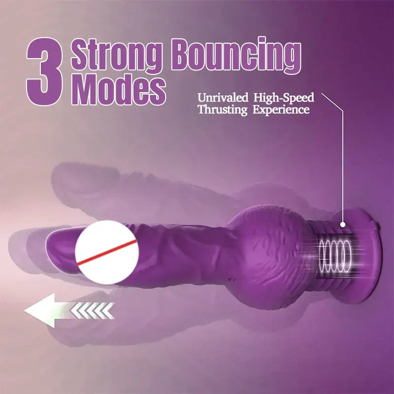 Thrusting & Vibrating Silicone Dildo