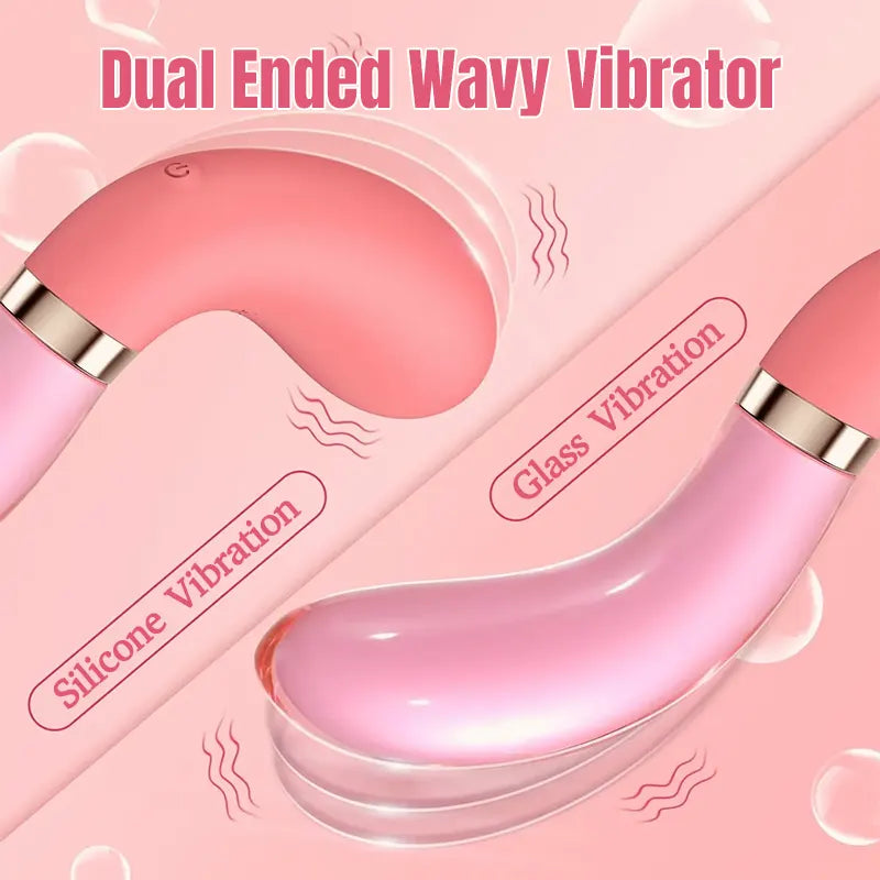 Dual-Ended Glass & Silicone G-Spot Vibrator