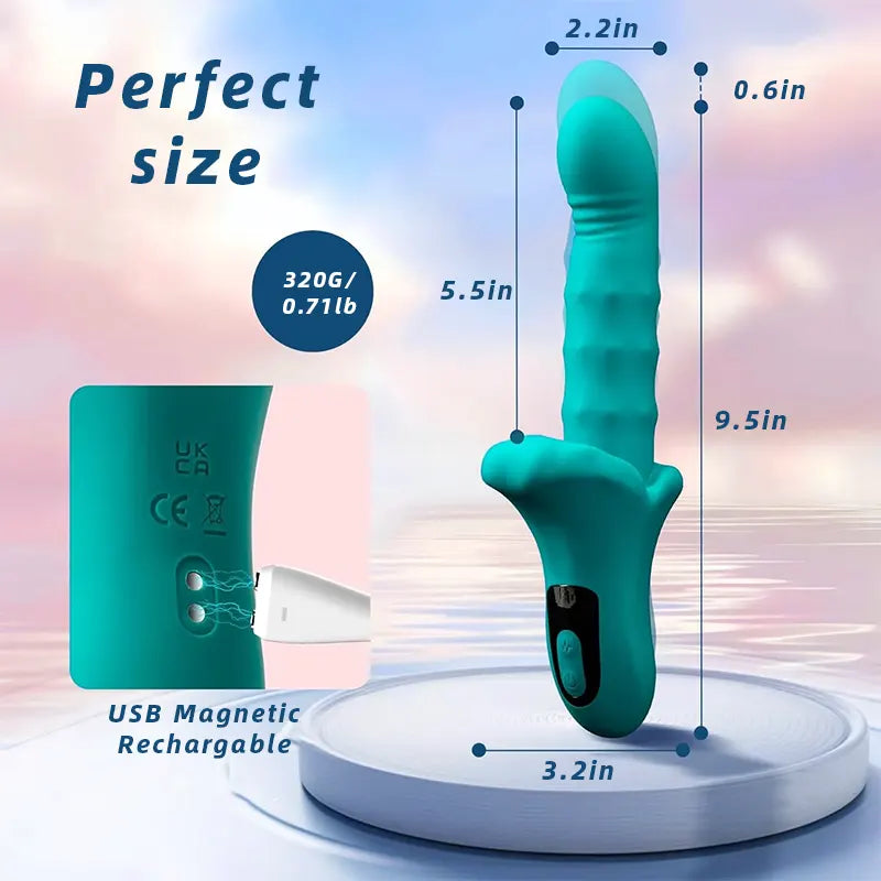 Dildo G-spot Vibrator Sex Toy for Women 9 Telescope Vibration Thrusts - Image 4