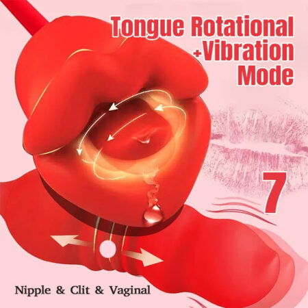 Rose Tongue & Thrusting Vibrator for Women