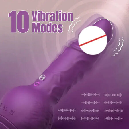 Thrusting & Vibrating Silicone Dildo