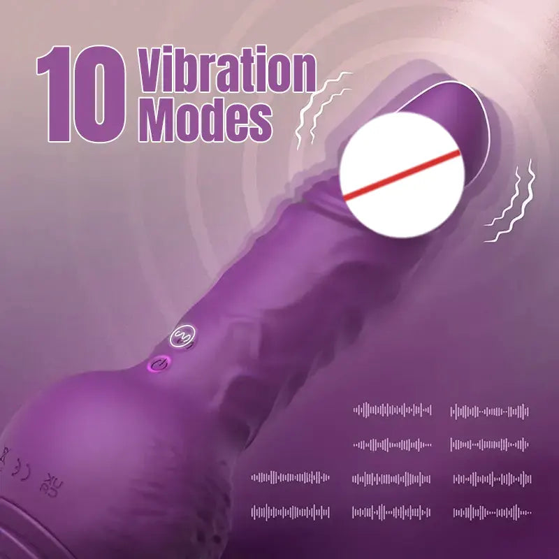 Thrusting & Vibrating Silicone Dildo