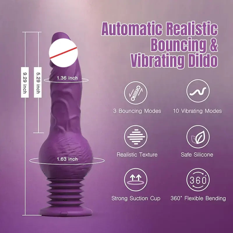 Thrusting & Vibrating Silicone Dildo