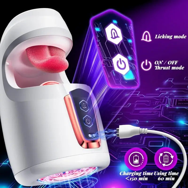 Automatic Thrusting and Licking Male Masturbator