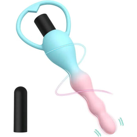 Beaded butt plug vibrator with 10 vibration modes