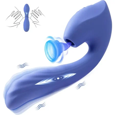 Blue suction massager for clitoral nipples and anus
