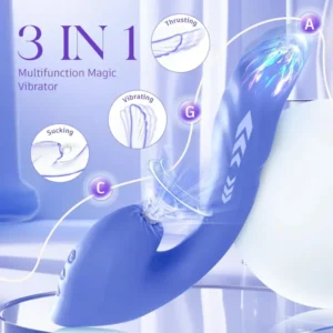 Blue suction massager for clitoral nipples and anus