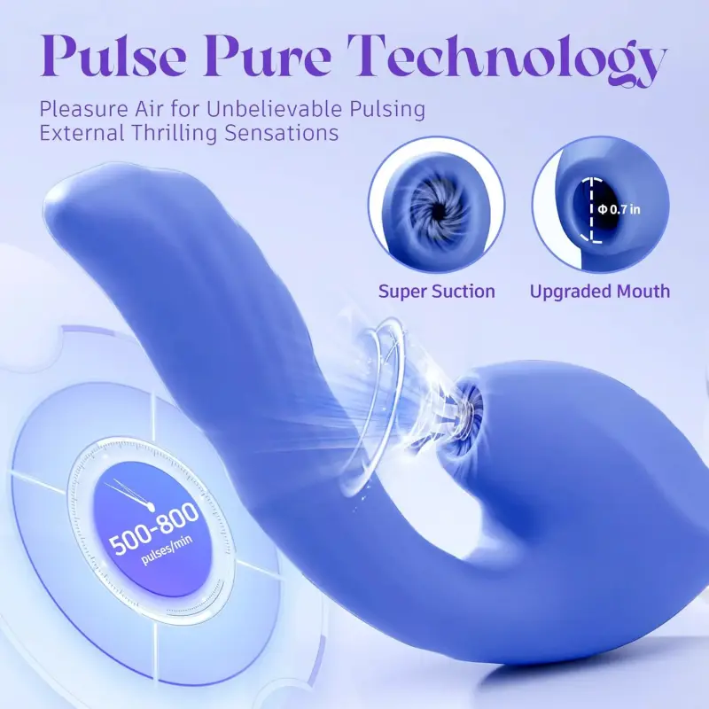 Blue suction massager for clitoral nipples and anus