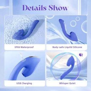 Blue suction massager for clitoral nipples and anus