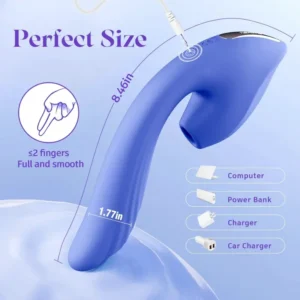 Blue suction massager for clitoral nipples and anus