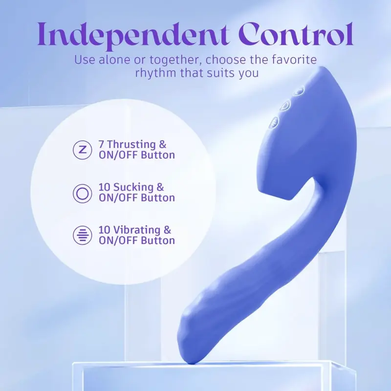 Blue suction massager for clitoral nipples and anus