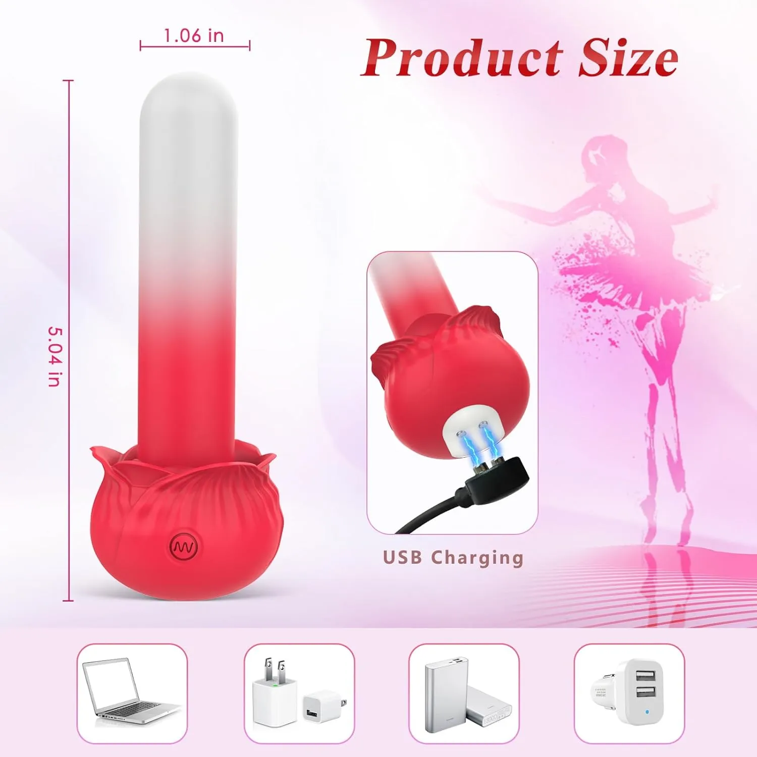 Rose Bullet Vibrator with 11 Clitoral Stimulation Modes