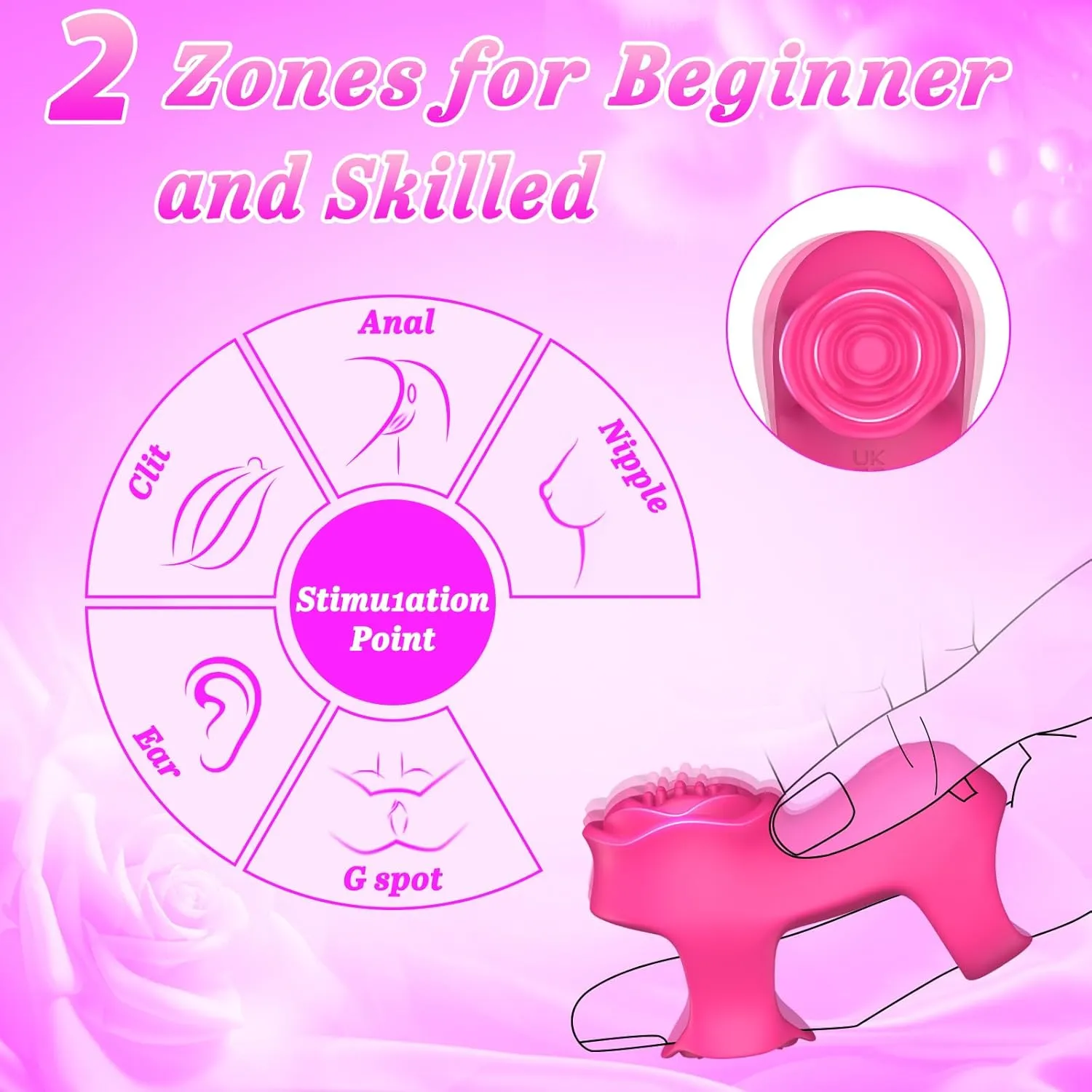 Finger-shaped adult toy - Mini rose vibrator