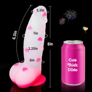 8" extra-large pink heart-shaped giant dildo