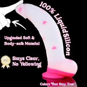 8" extra-large pink heart-shaped giant dildo