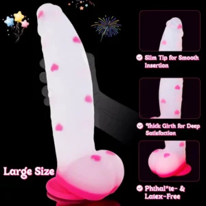 8" extra-large pink heart-shaped giant dildo