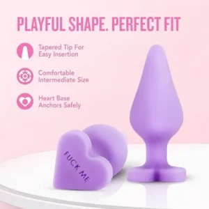 Heart-shaped yellow 3.5-inch satin silicone anal plug
