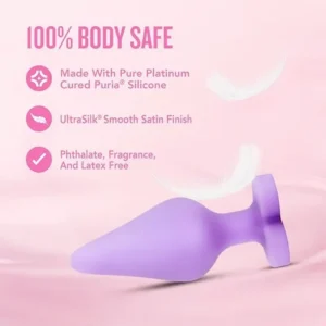 Heart-shaped yellow 3.5-inch satin silicone anal plug