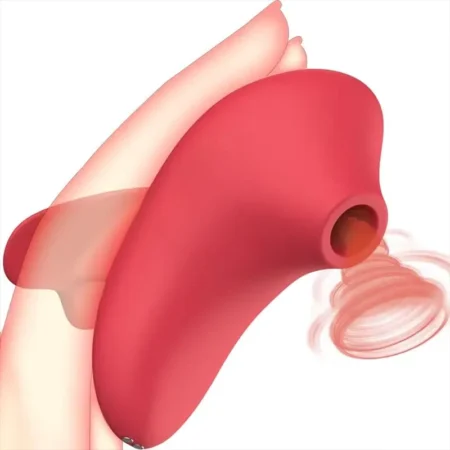 Rose sucking vibrator with heart-shaped handle