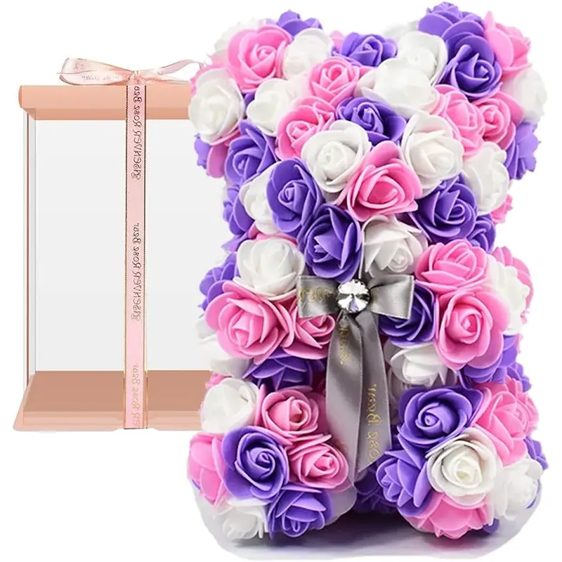 Hand Made Artificial Flowers Rose Bear