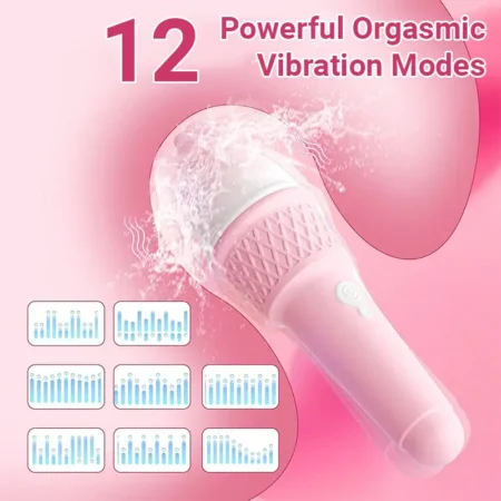 Ice cream cone vibrator sex toy, 12 vibration modes