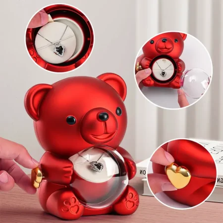 Cute Teddy Bear with Preserved Rose