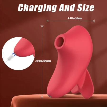 Rose sucking vibrator with heart-shaped handle