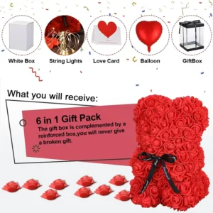 Rose Bear Valentines Day Flower Gifts