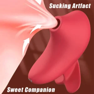 Rose sucking vibrator with heart-shaped handle