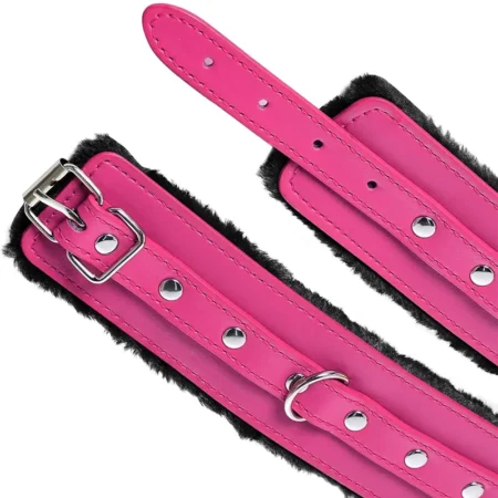 Adult novelty handcuffs, PU leather restraint handcuffs.