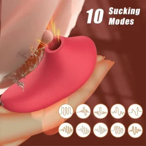 Rose sucking vibrator with heart-shaped handle