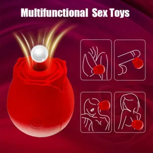 Gradient Rose Sex Toy Suction Cup Vibrator